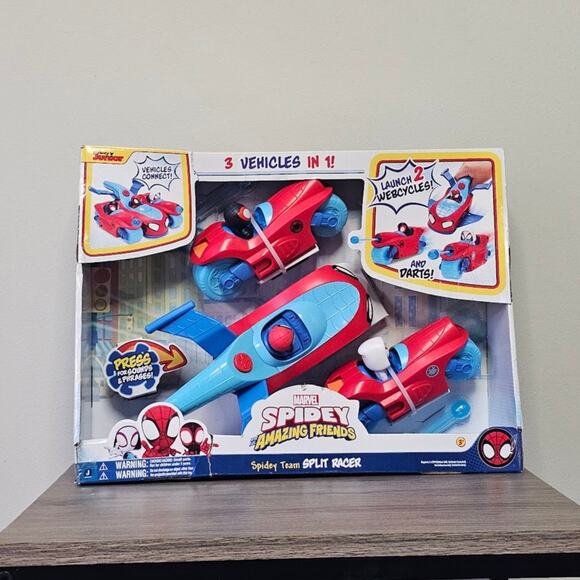 Marvel Spidey and His Amazing Friends Spidey Team Split Racer 3-in 1 Vehicle NWT - Picture 1 of 7